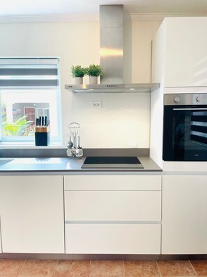 Fridge, microwave, oven, stovetop - Jucasa Villas - Villa A (Noord)