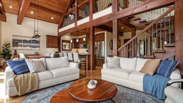 Smart TV, fireplace, stereo, offices