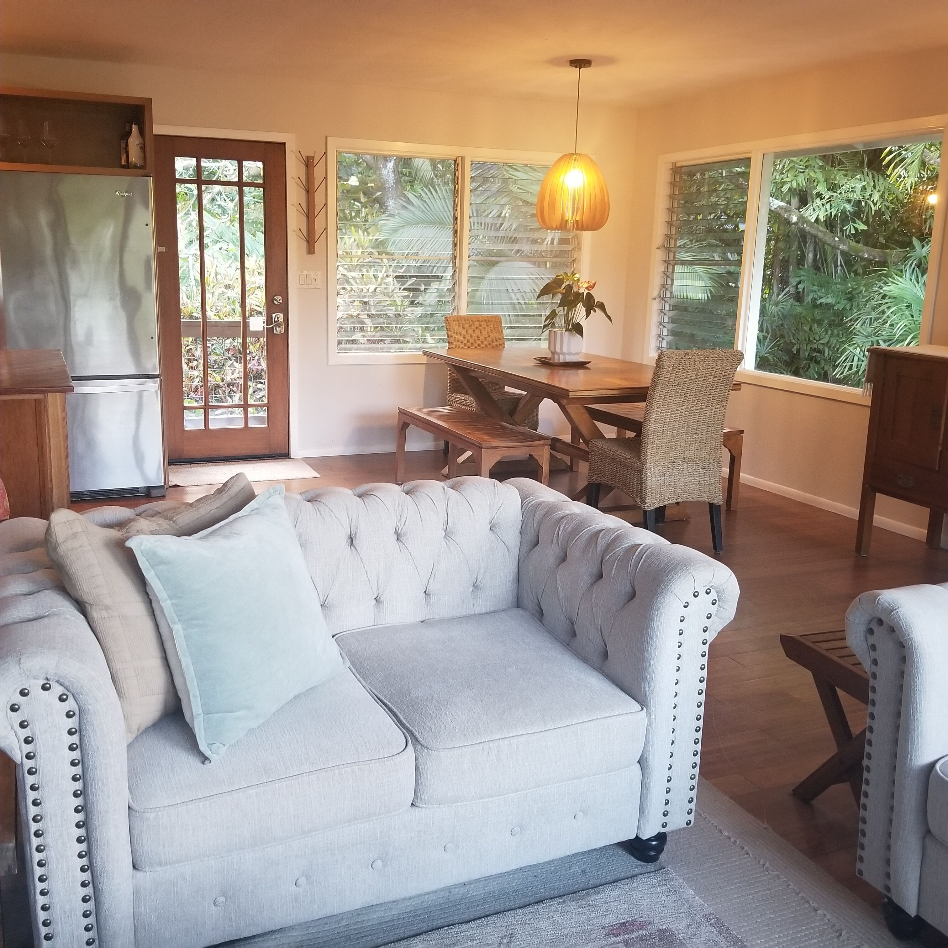 Smart TV, DVD player, books, video library