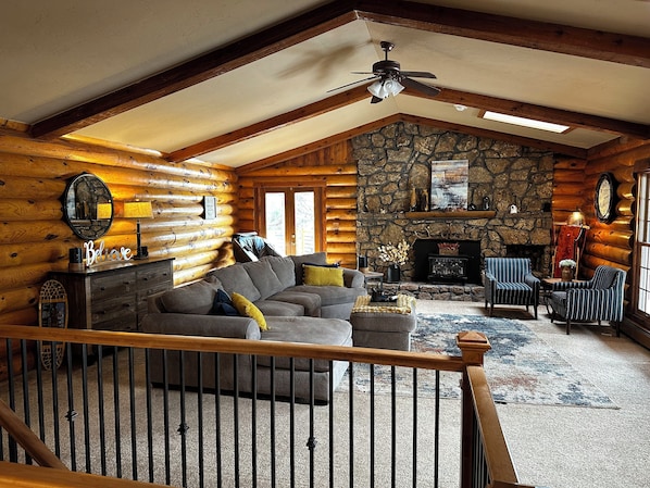 Smart TV, fireplace, video games