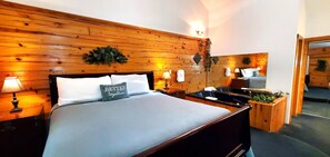 1 bedroom, bed sheets - Romantic, country cabin for two with oversize jetted tub (Holiday Island)