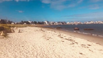 Plage à proximité, chaises longues, serviettes de plage