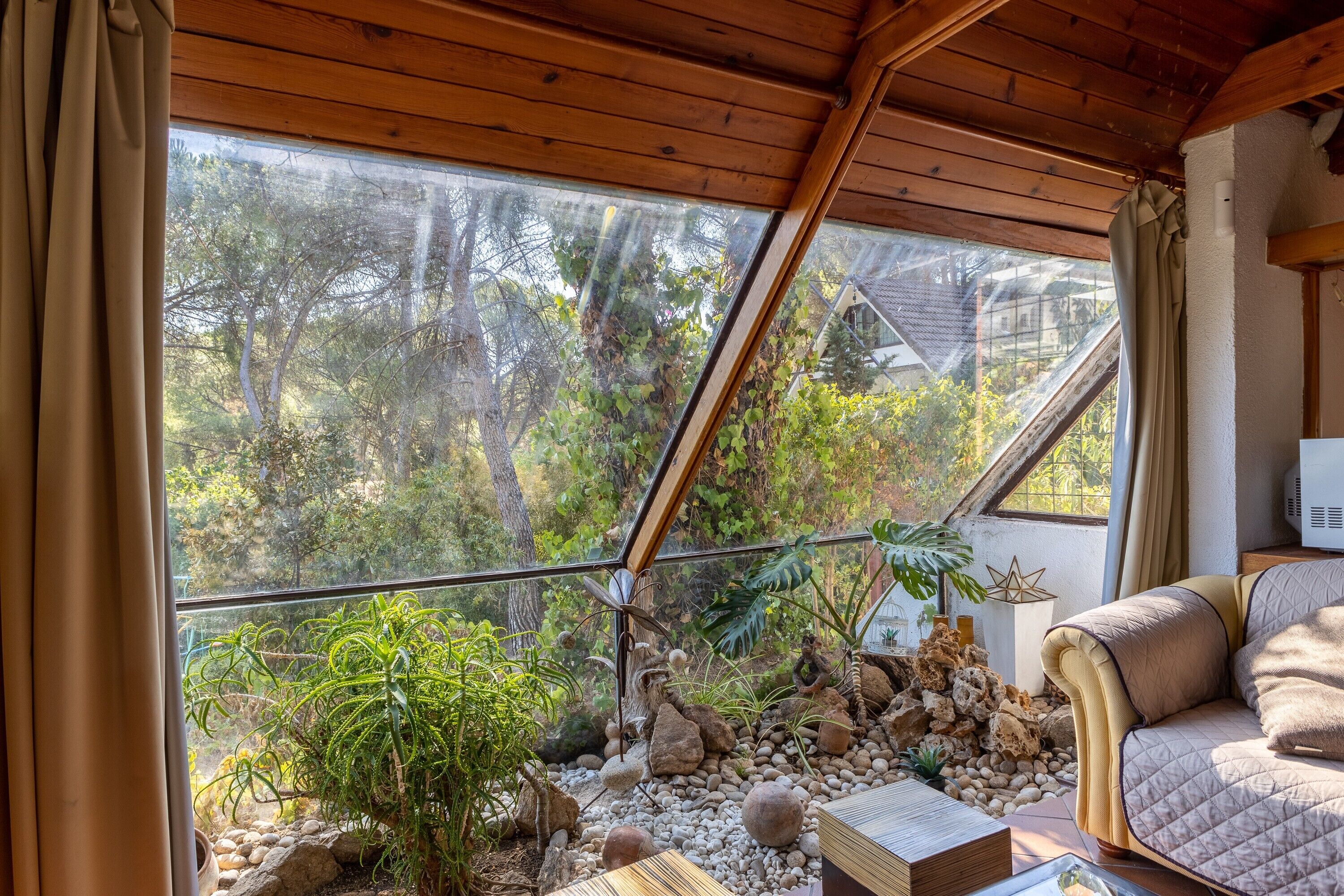 Televisión, chimenea y reproductor de DVD 