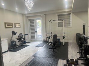 Fitness facility - High ceiling two bed room basement apartment almost at ground level. (Toronto)