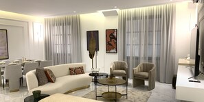 Design Apartment, 2 Bedrooms | Living area | Flat-screen TV - Kease Yasmin A-1 Royal touch AX12 (Riyadh)