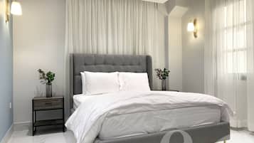 Design appartement, 3 slaapkamers | 3 slaapkamers, verduisterende gordijnen, een strijkplank/strijkijzer