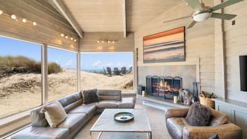 Smart TV, fireplace, video games, stereo