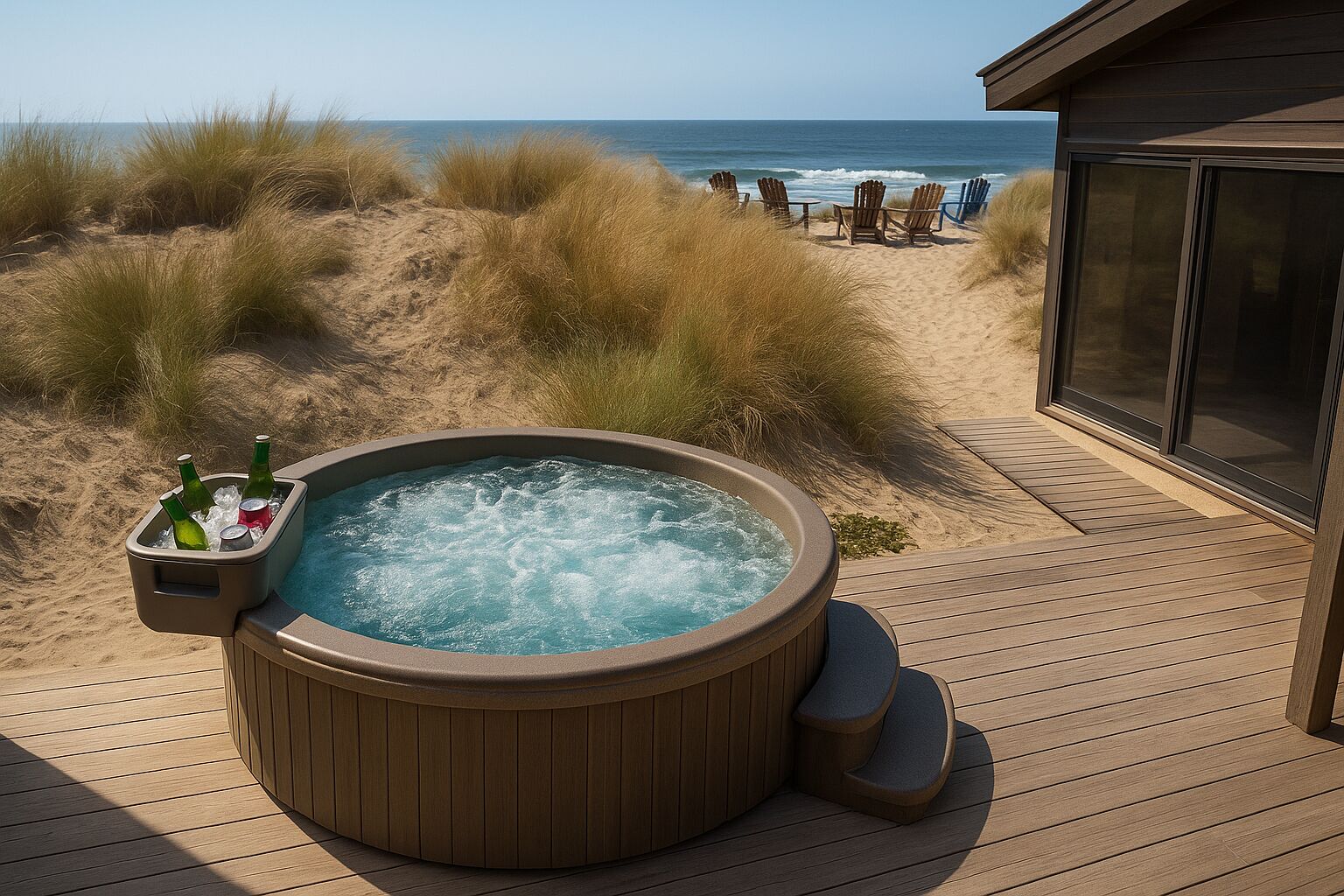 Outdoor spa tub