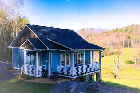 Exterior. Tiny 2br Cabin w/ View | Grill | Fire Pit #4