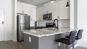 Fridge, dining tables - Landing | Amazing 1BD, Yoga Studio, Gym (Mableton)