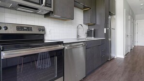 Fridge, dining tables
