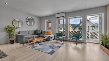 Premium Apartment, 3 Bedrooms, Balcony, City View | Living area | Flat-screen TV, Netflix, streaming services