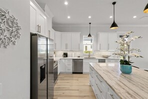 Fridge, microwave, oven, stovetop - Take It EaSea - Two Story Custom Beach House, 5 Bedrooms, Gated Community (Destin)