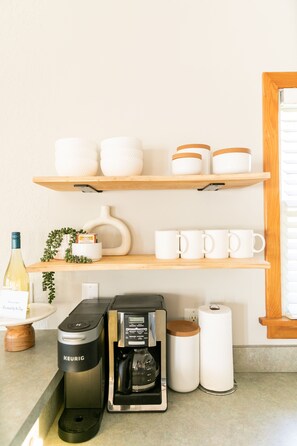 Private kitchen - Updated and cozy Beach Box! Gorgeous Backyard! 3 minutes to beach!!  (Kill Devil Hills)
