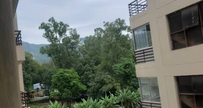 Entire flat available with 2 bedrooms, Kitchen, 2 washrooms, 2 balcony and hall.