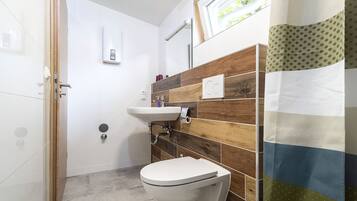 Shower, soap, toilet paper