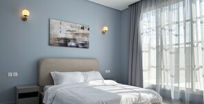 Leilighet – design, 3 soverom | 3 soverom, blendingsgardiner, strykejern/-brett og wi-fi (inkludert)