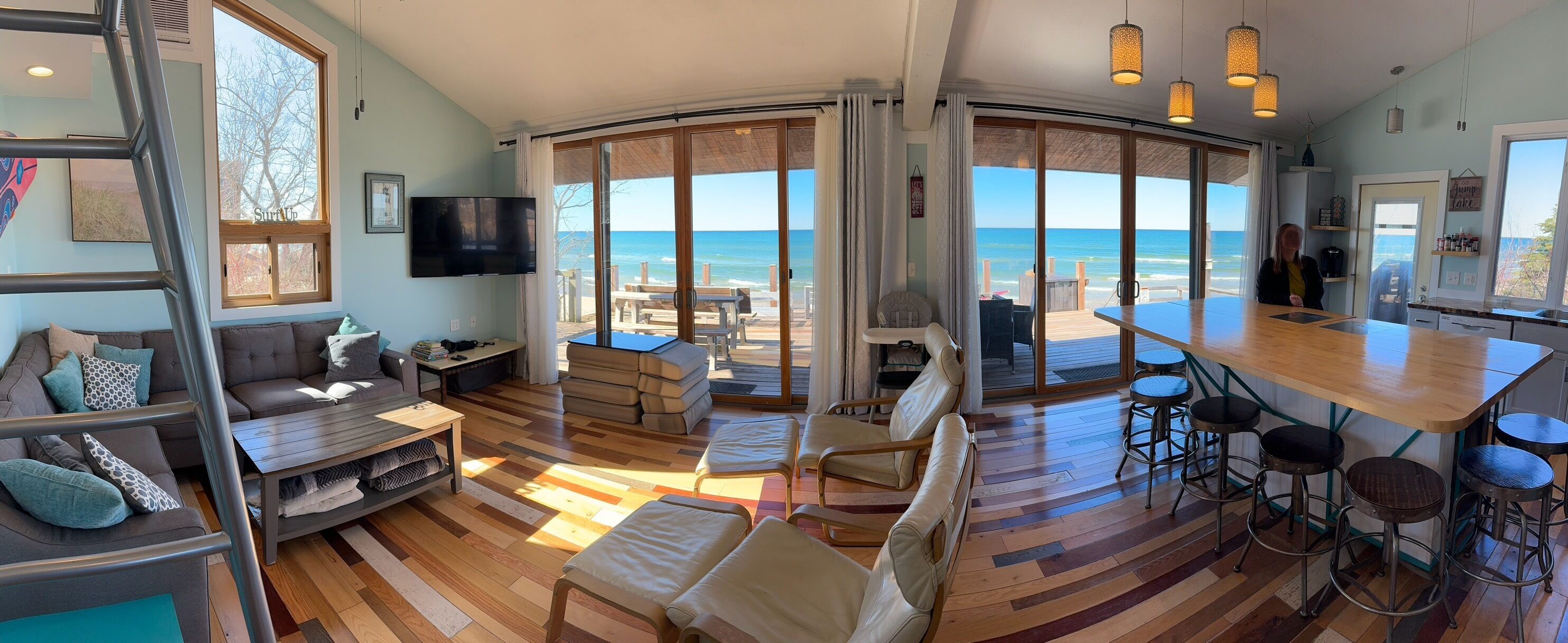 Lake Michigan beach front home. Sleeps 18