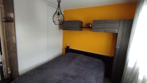 1 bedroom, iron/ironing board, bed sheets