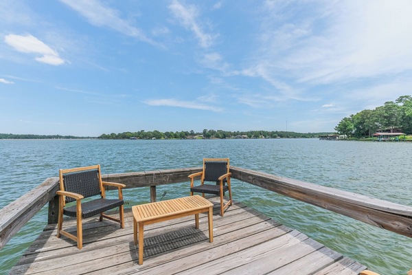 Great views from the dock! Fishing poles and floats available.