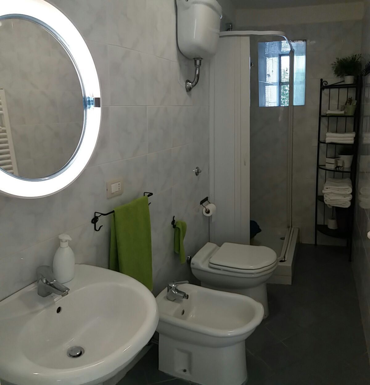 Dusche, Haartrockner, Bidet, Handtücher
