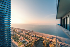 Standard Apartment, Sea View | Terrace/patio - black sea royal panorama (Batumi)