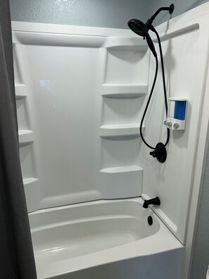 Towels, soap, shampoo, toilet paper