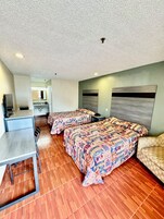 Standard Double Room, 2 Queen Beds, Non Smoking | Free WiFi, bed sheets