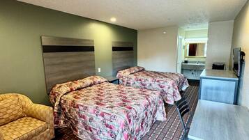 Standard Double Room, 2 Queen Beds, Non Smoking | Free WiFi, bed sheets