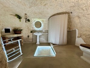 Shower, eco-friendly toiletries, hair dryer, towels