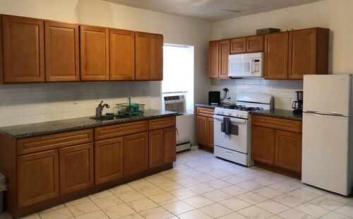 Large and private apartment can sleep up to 8 people comfortably with direct NYC Manhattan train only 5 minute walk away