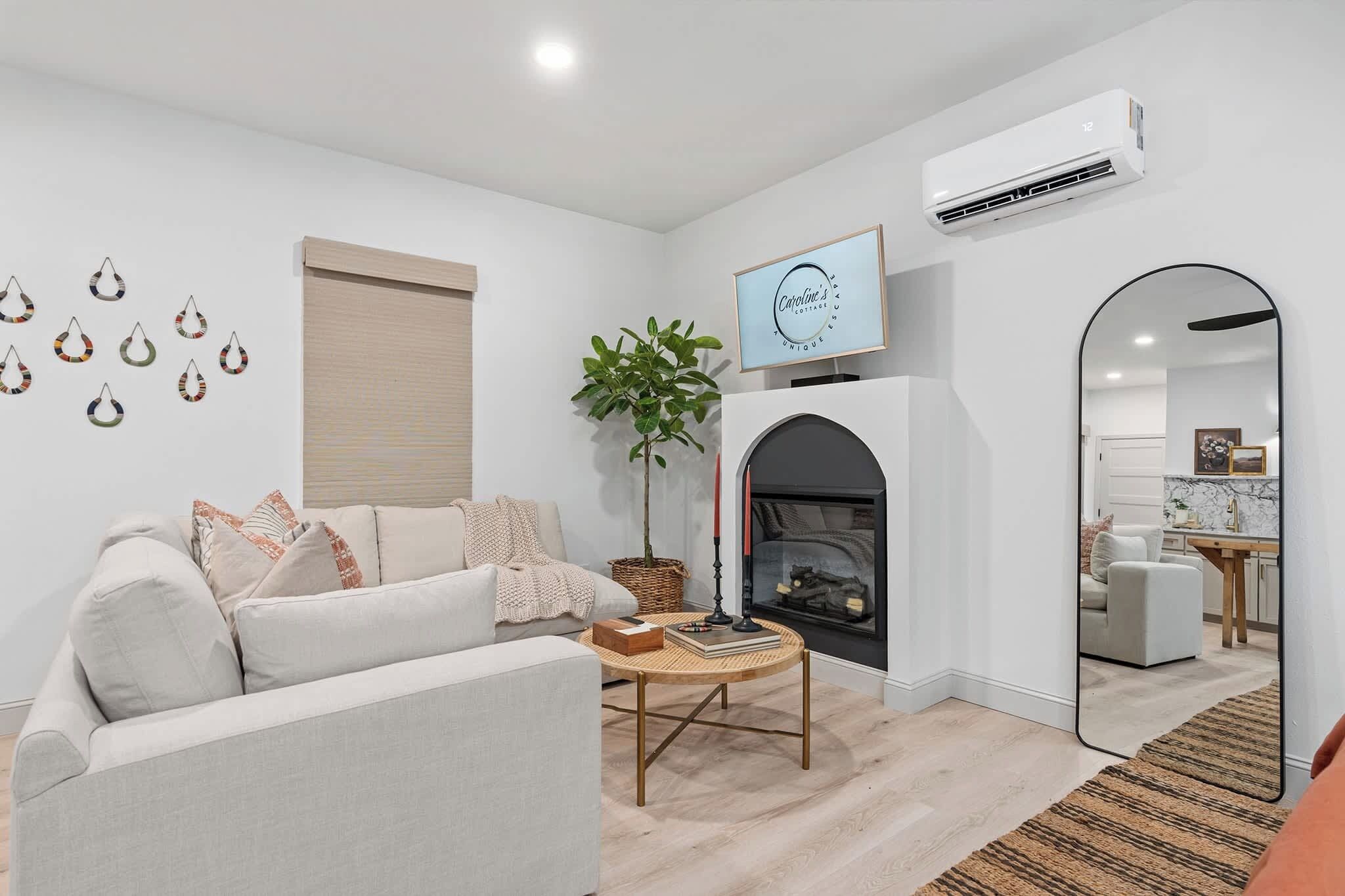 TV, fireplace, offices