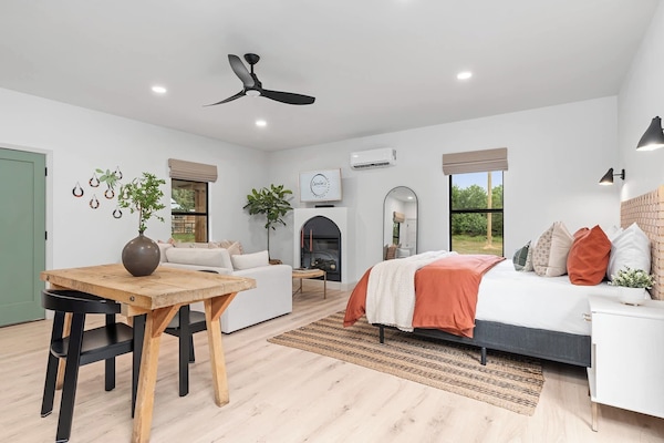 Open studio living room/bedroom space