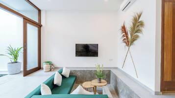 Premier Villa, 3 Bedrooms, Pool View | Living area | 40-inch Smart TV with digital channels, Netflix, streaming services