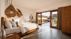 Premier Villa, 3 Bedrooms, Pool View | 3 bedrooms, in-room safe, desk, laptop workspace