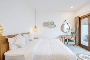 Premier Villa, 3 Bedrooms, Pool View | 3 bedrooms, in-room safe, desk, laptop workspace - Villa Kulibul by GORO (Canggu)