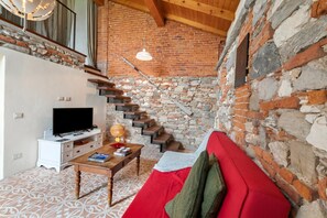 Honeymoon House, Multiple Bedrooms (La Maison Du Lac 50 meters from lake) | Living area | TV - La Maison Du Lac 50 Meters From Lake (Monvalle)