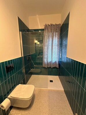 Ducha, secador de pelo, bidet, toallas