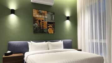 Departamento de diseñador, 2 habitaciones | 2 habitaciones, cortinas blackout y tabla de planchar con plancha