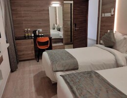 Desk, free WiFi, bed sheets