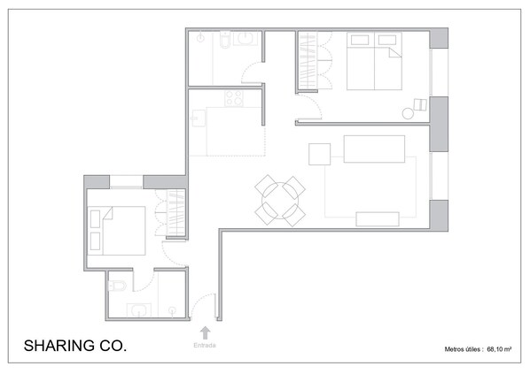 Floor plan - Housing Castellana by Sharing Co (Madrid)