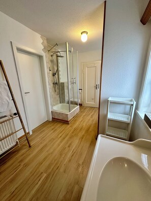 Hair dryer, soap, toilet paper