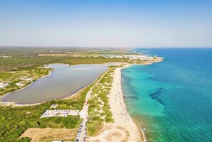 Plage, chaises longues