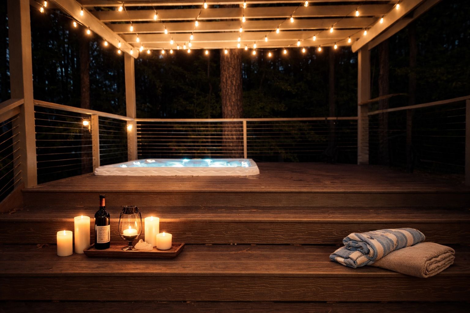 Outdoor spa tub