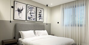 Design appartement, 3 slaapkamers | Verduisterende gordijnen, een strijkplank/strijkijzer, gratis wifi