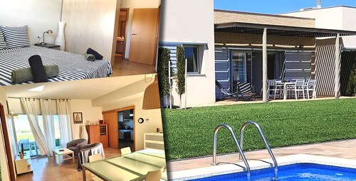 Casa de una Sola Planta con Gran Terraza y Piscina, Confortable y Tranquila