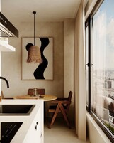 Habitación panorámica doble, no fumadores, baño privado | Cocina privada | Placa de cocina y congelador