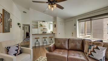 TV, DVD player, video library