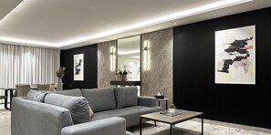 Design Apartment, 3 Bedrooms | Living area | Flat-screen TV - Kease Malqa 31-10 Luxury Gold AG23 (Riyadh)