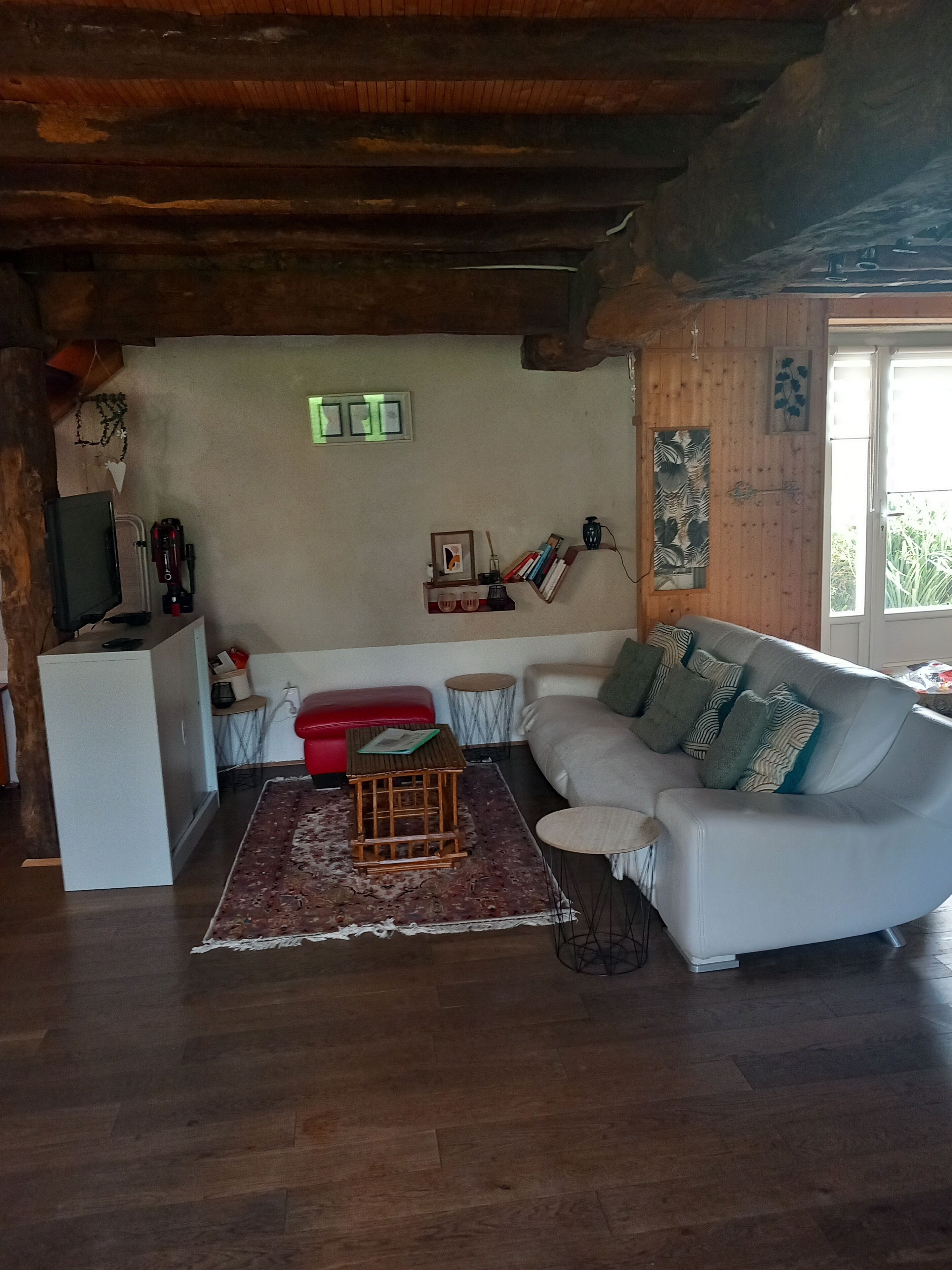 Télévision, cheminée, livres